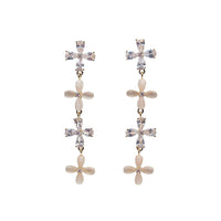 Flower Simulated Moonstone Earrings - CHOMEL
