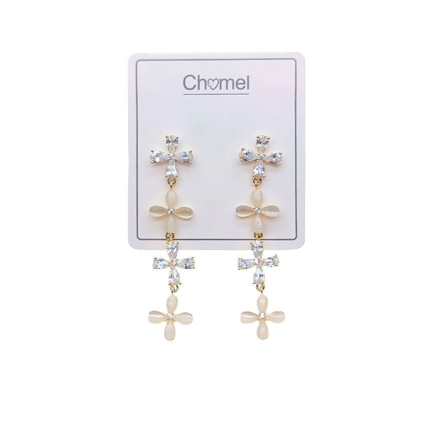 Flower Simulated Moonstone Earrings - CHOMEL