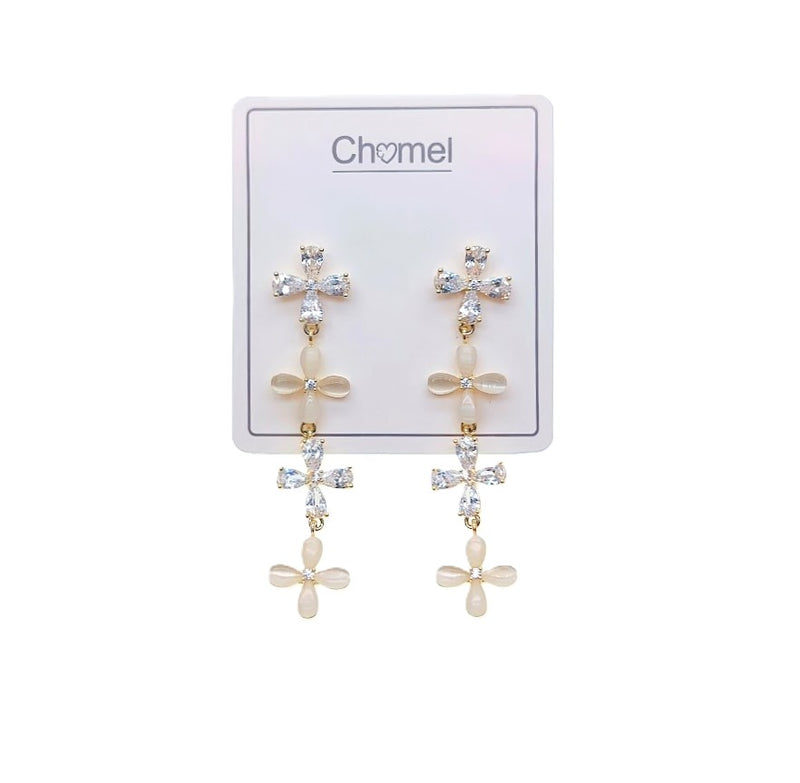 Flower Simulated Moonstone Earrings - CHOMEL