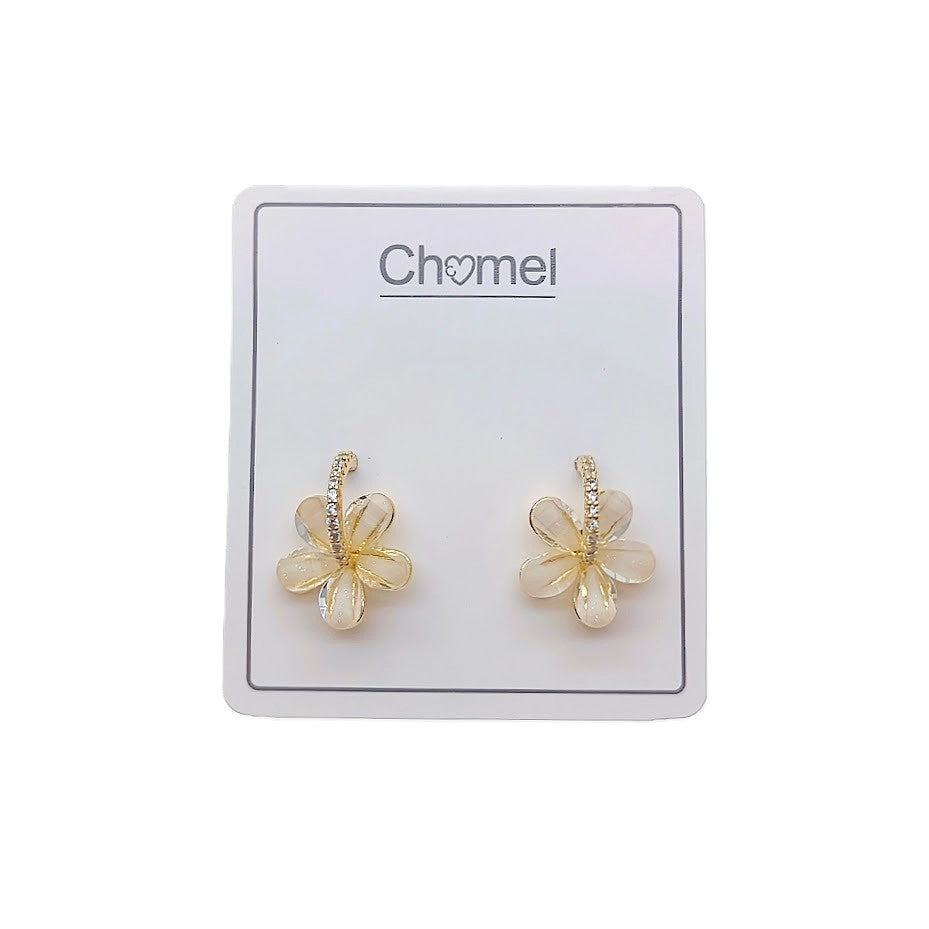 Flower Simulated Moonstone Earrings - CHOMEL