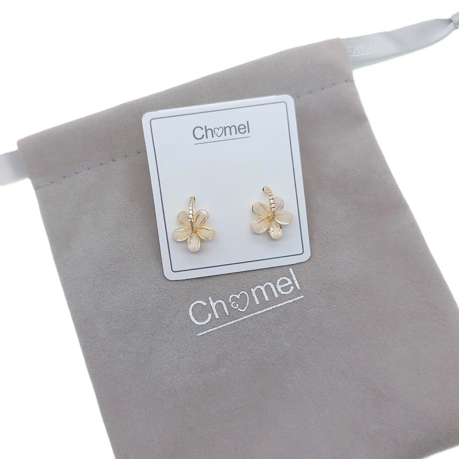 Flower Simulated Moonstone Earrings - CHOMEL