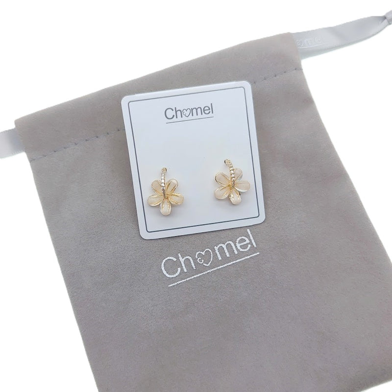 Flower Simulated Moonstone Earrings - CHOMEL