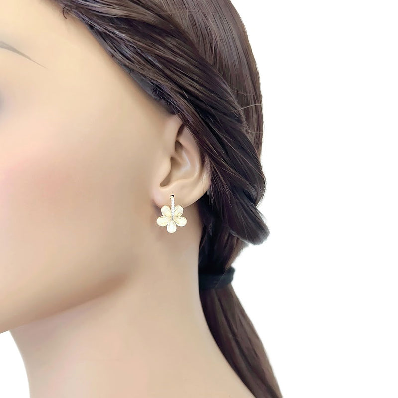 Flower Simulated Moonstone Earrings - CHOMEL