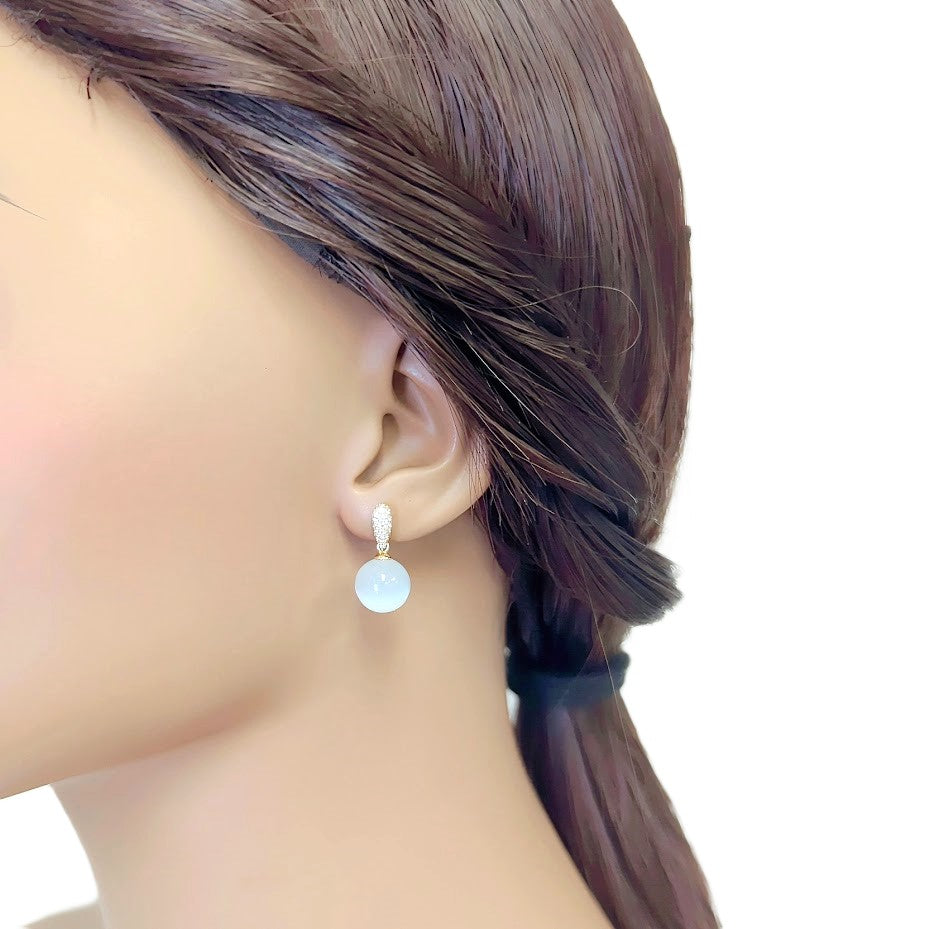 Simulated Moonstone Earrings - CHOMEL