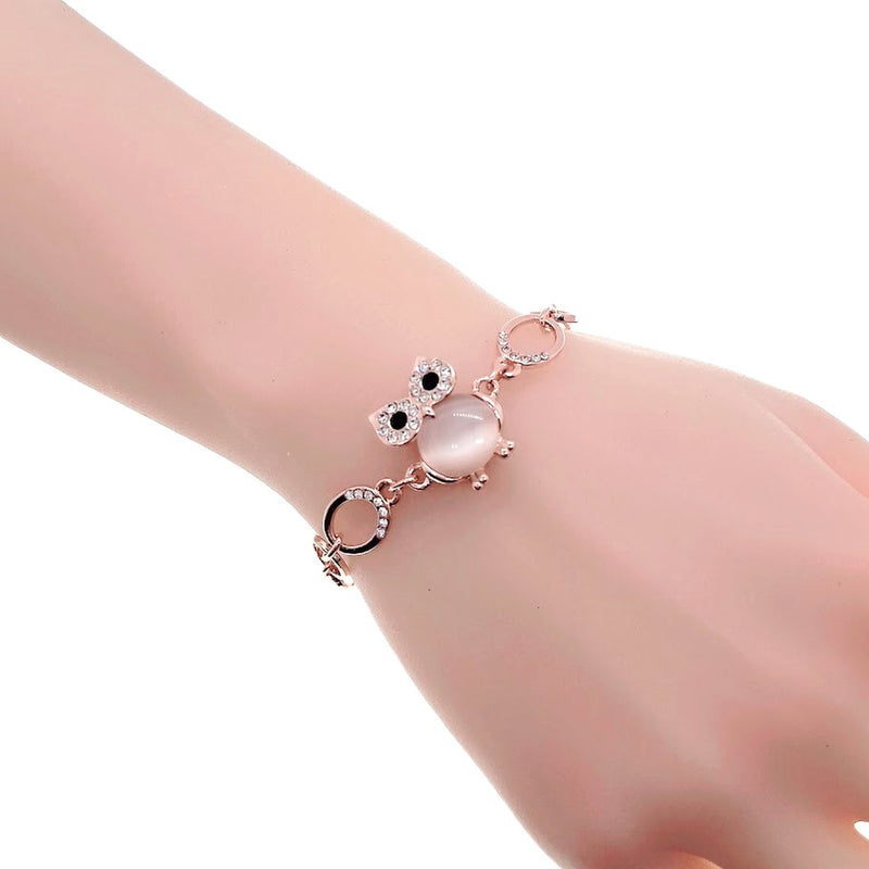 Owl Simulated Moonstone Bracelet - CHOMEL