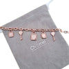 Lock & Key Simulated Moonstone Charm Bracelet - CHOMEL