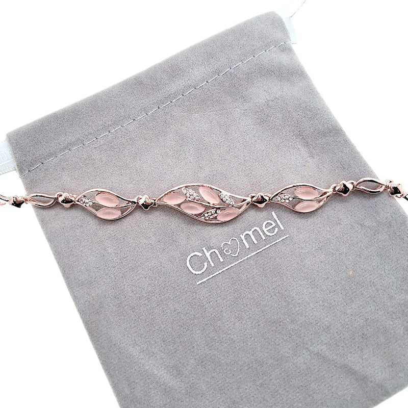 Leaf Simulated Moonstone Bracelet - CHOMEL