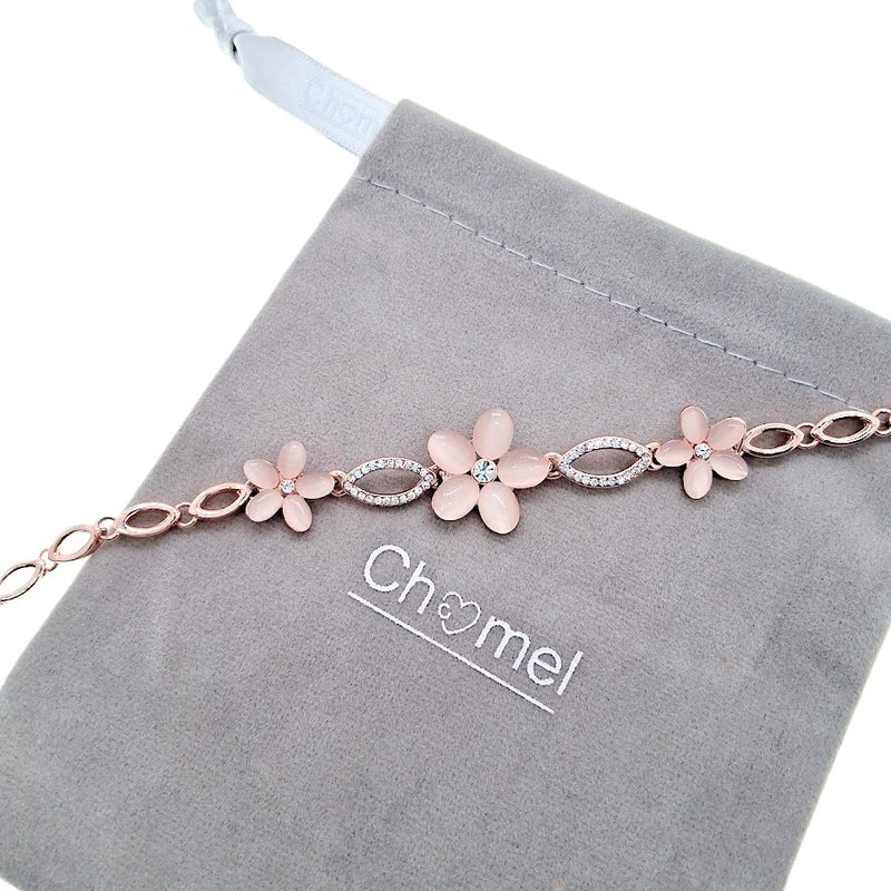 Flower Simulated Moonstone Bracelet - CHOMEL