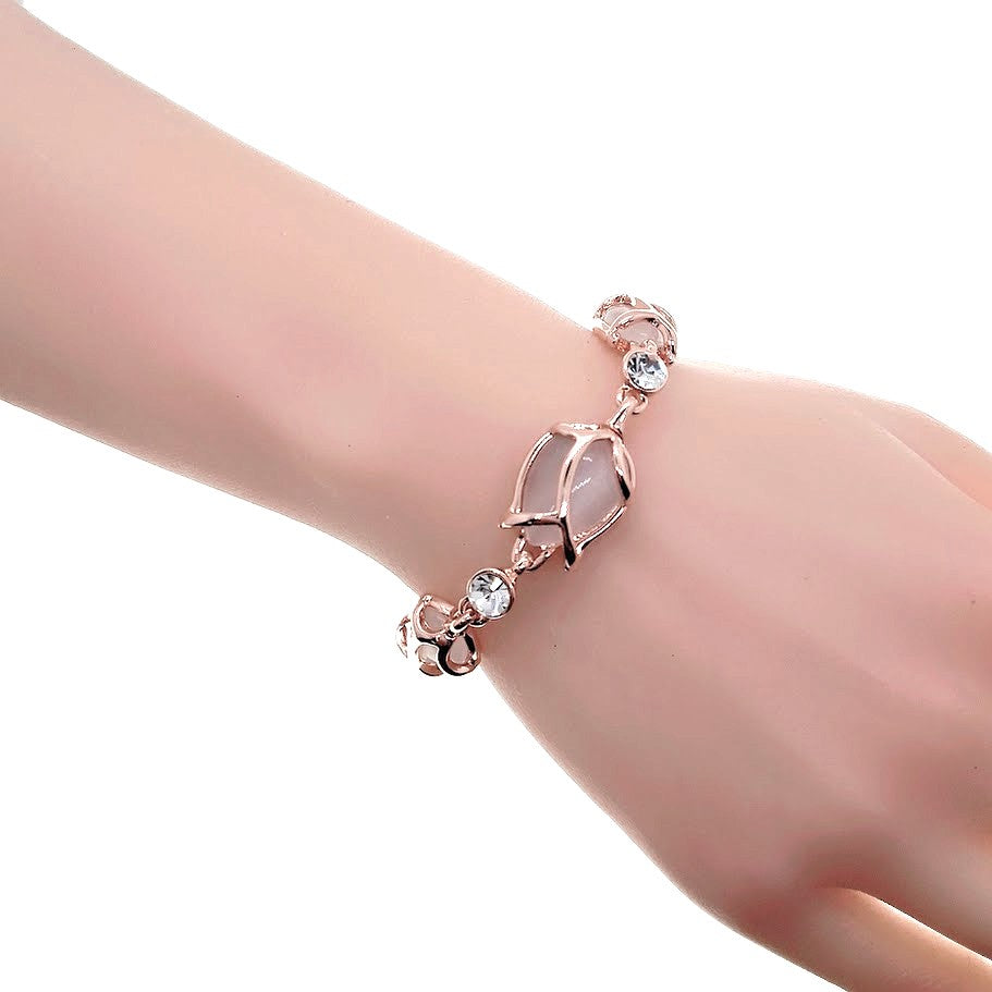 Flower Simulated Moonstone Bracelet - CHOMEL