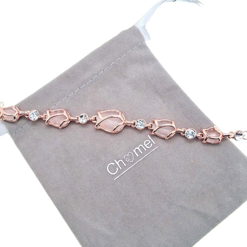 Flower Simulated Moonstone Bracelet - CHOMEL