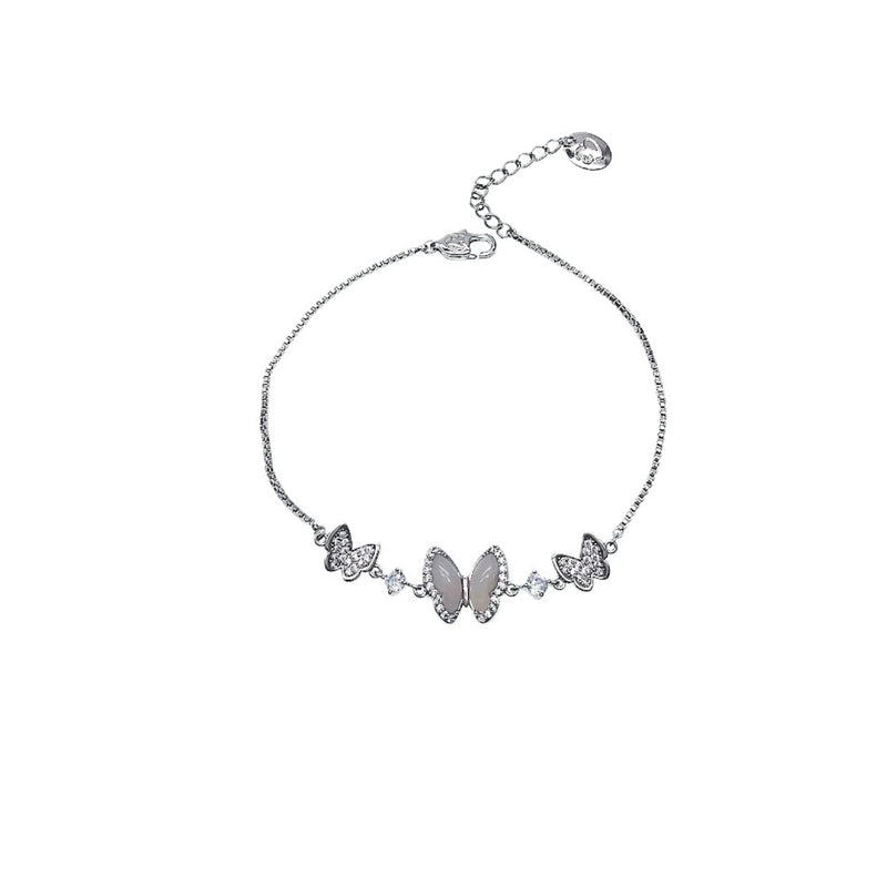 Butterfly Simulated Moonstone Bracelet - CHOMEL