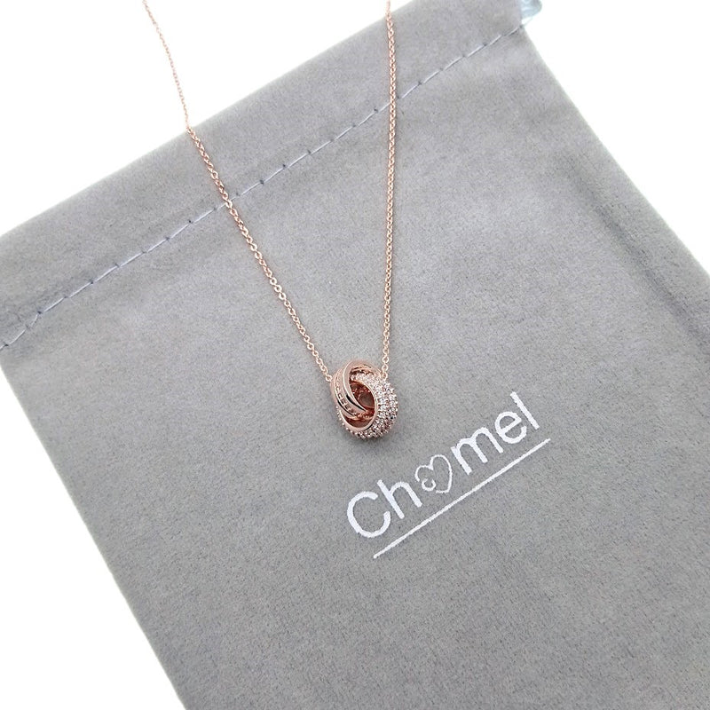 Interlocking  Cubic Zirconia Necklace - CHOMEL