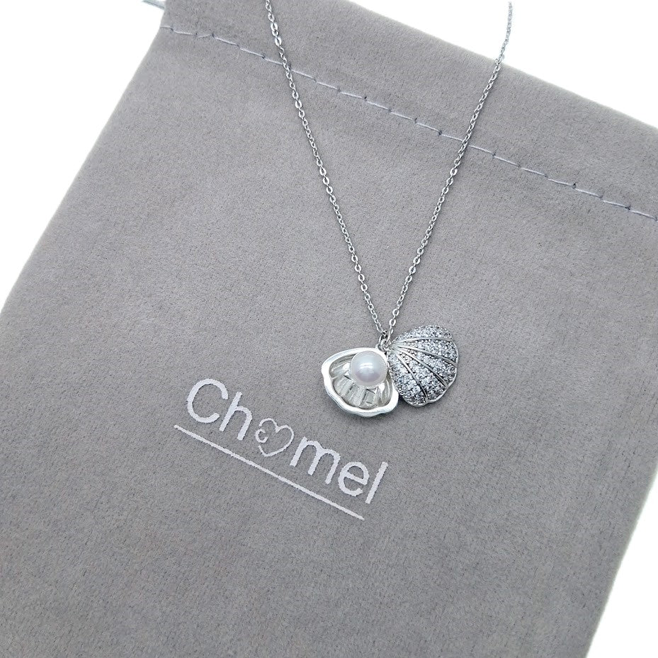 Shell Cubic Zirconia Necklace - CHOMEL
