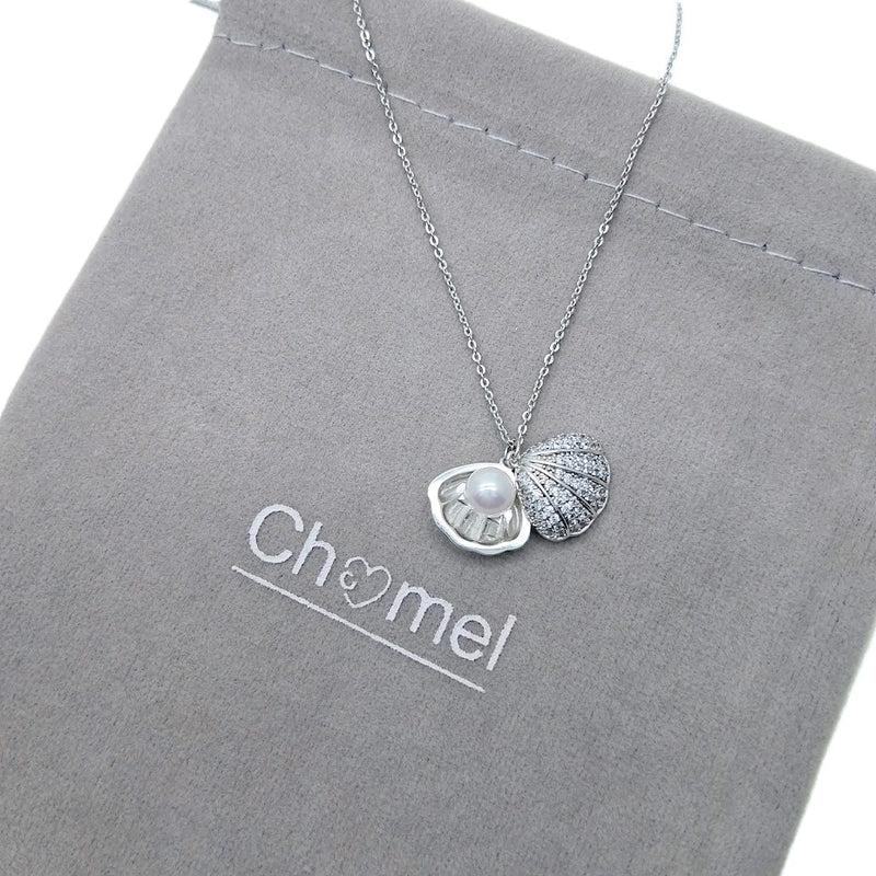 Shell Cubic Zirconia Necklace - CHOMEL