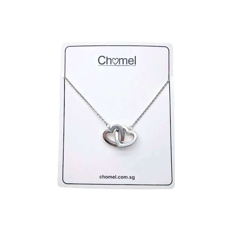 Heart Interlocking Cubic Zirconia Necklace - CHOMEL