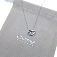 Heart Interlocking Cubic Zirconia Necklace - CHOMEL