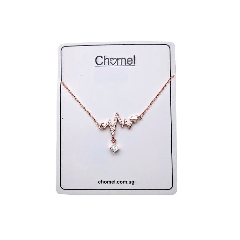 Heartbeat Cubic Zirconia Necklace - CHOMEL
