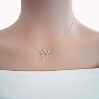 Heartbeat Cubic Zirconia Necklace - CHOMEL