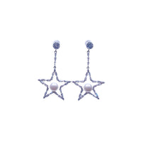 Star Simulated Pearl Earrings - CHOMEL