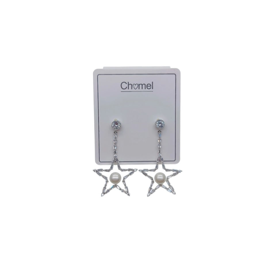 Star Simulated Pearl Earrings - CHOMEL