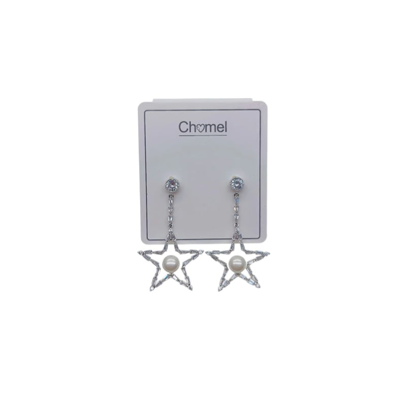 Star Simulated Pearl Earrings - CHOMEL
