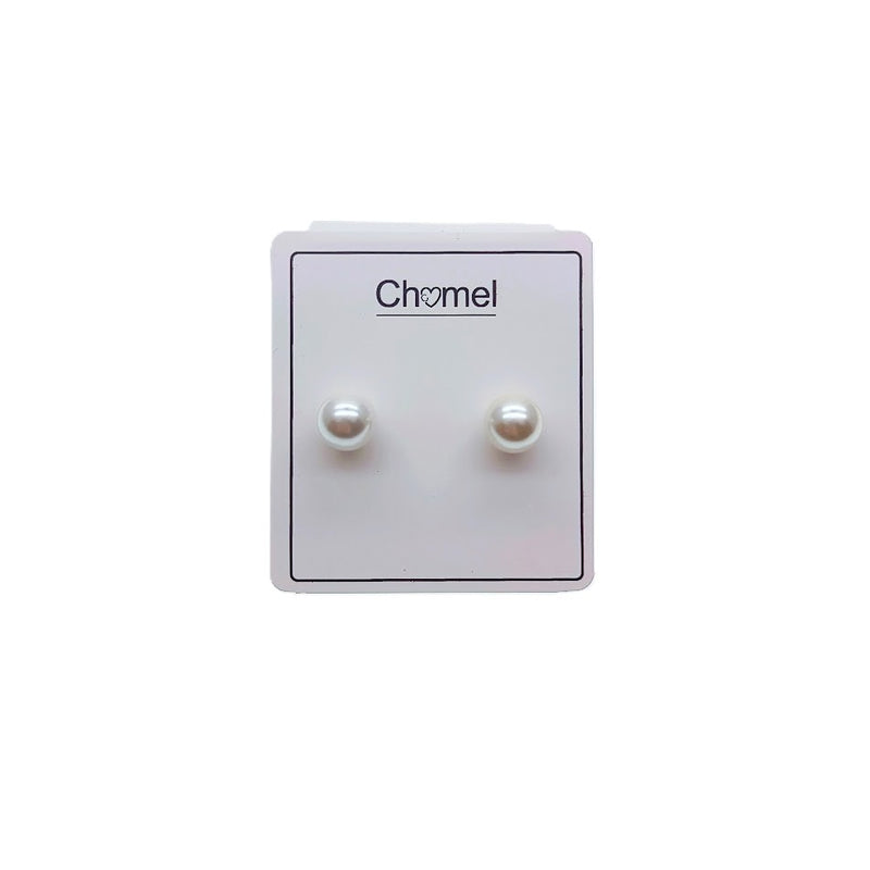 Simulated Pearl 8mm Round Earring - CHOMEL