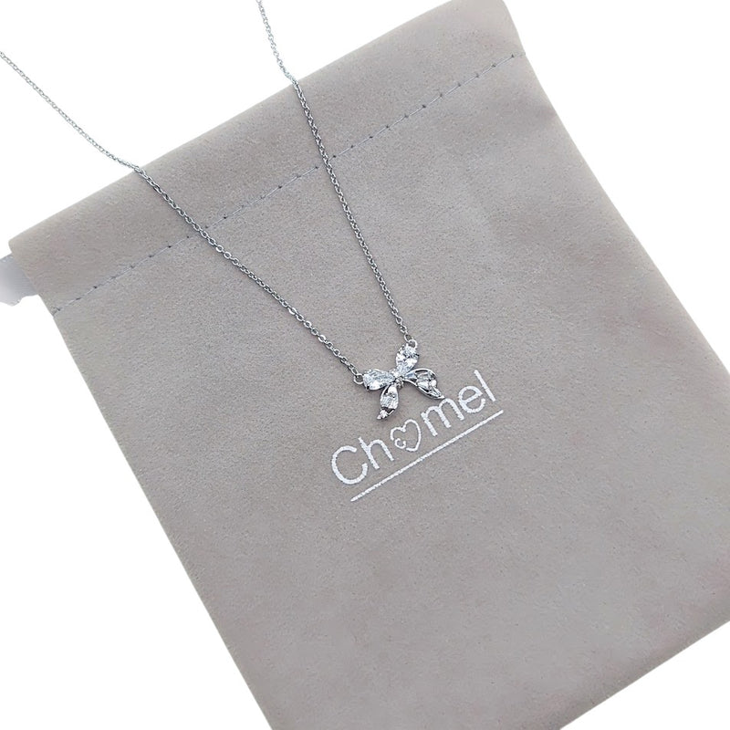 Ribbon Cubic Zirconia Necklace - CHOMEL
