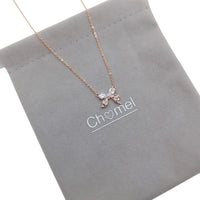 Ribbon Cubic Zirconia Necklace - CHOMEL