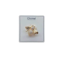 gold bee cubic zirconia brooch with pin clasp