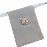 gold bee brooch with sparkling cubic zirconia