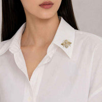 golden bee cubic zirconia brooch with clasp closure