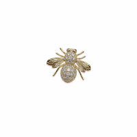 Gold bee brooch with sparkling cubic zirconia stones