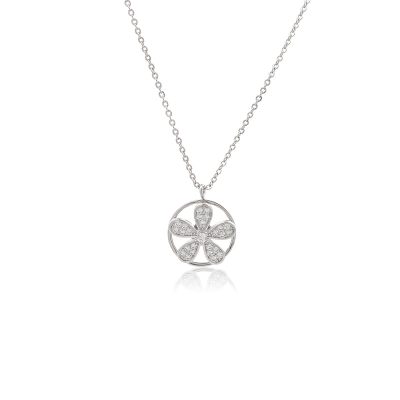 Flower Cubic Zirconia Pendant - CHOMEL