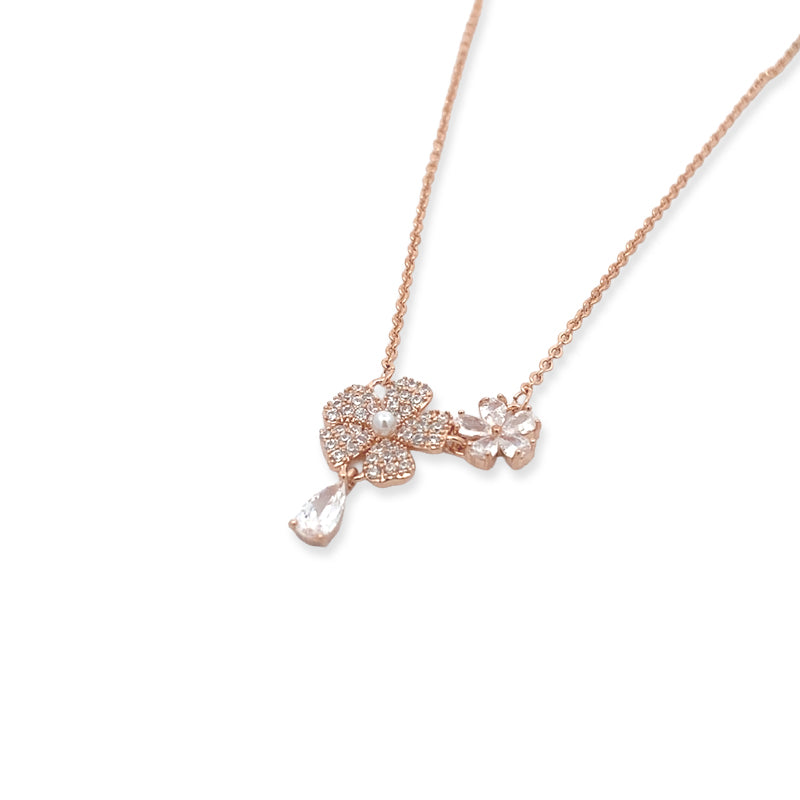 Flower Cubic Zirconia Necklace - CHOMEL