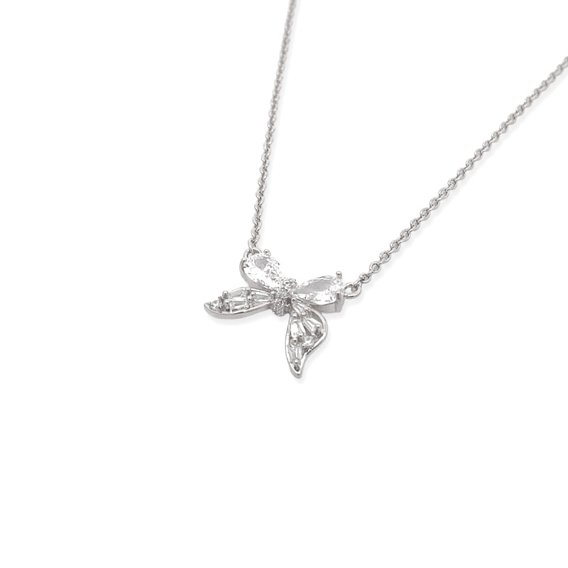 Ribbon Cubic Zirconia Necklace - CHOMEL