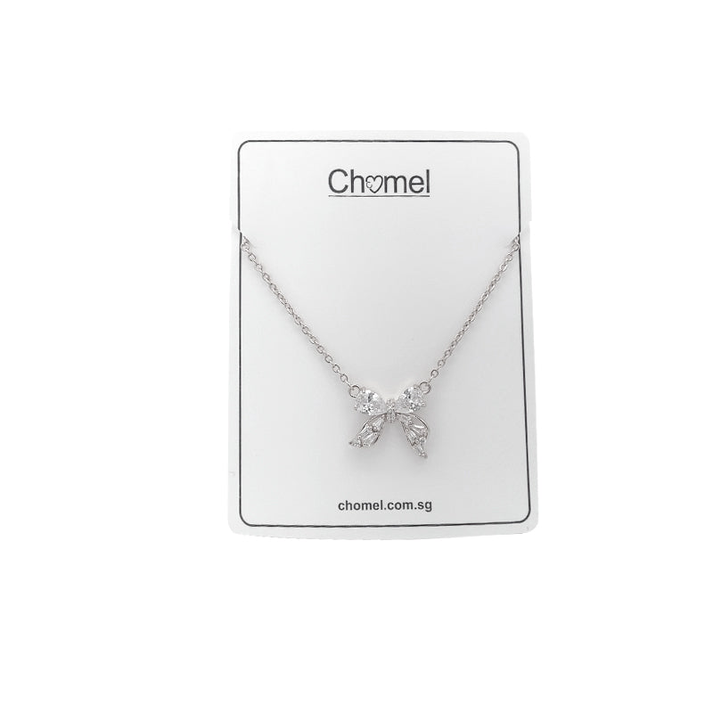 Ribbon Cubic Zirconia Necklace - CHOMEL