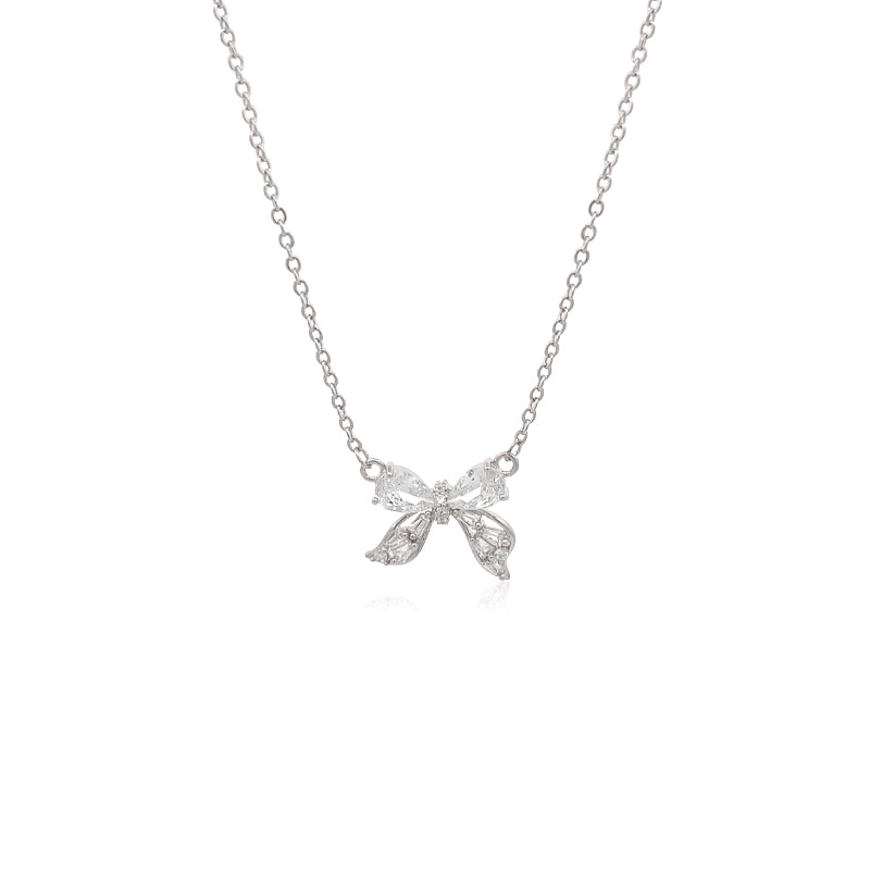 Ribbon Cubic Zirconia Necklace - CHOMEL
