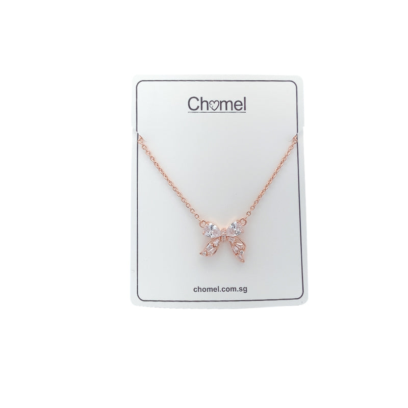 Ribbon Cubic Zirconia Necklace - CHOMEL