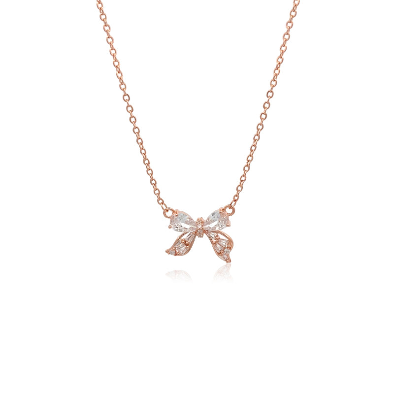 Ribbon Cubic Zirconia Necklace - CHOMEL