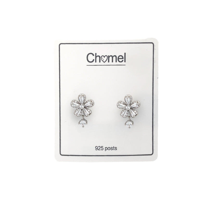 Flower Cubic Zirconia Earrings - CHOMEL
