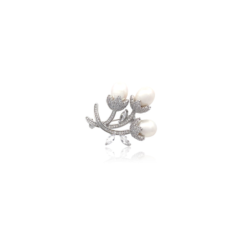 Flower Freshwater Pearl Brooch - CHOMEL