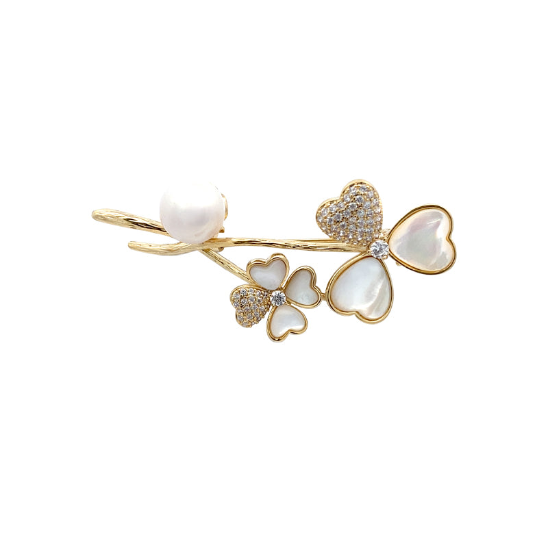 Flower Freshwater Pearl Brooch - CHOMEL