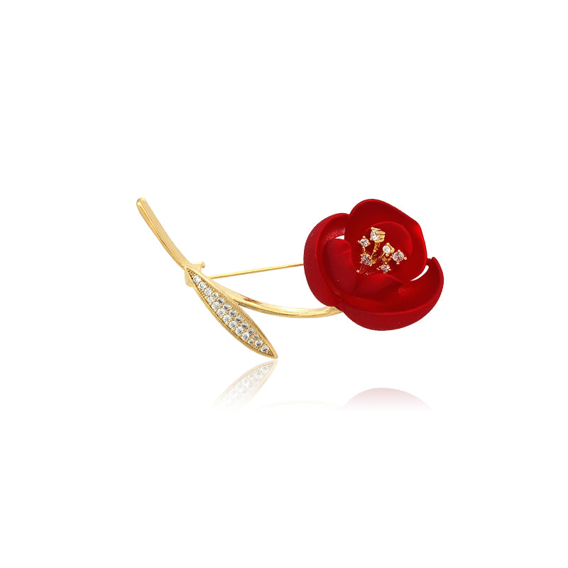 Flower Cubic Zirconia Brooch - CHOMEL