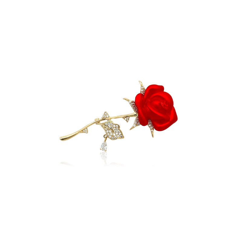 Flower Cubic Zirconia Brooch - CHOMEL