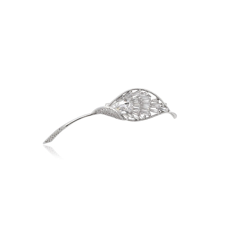 Leaf Cubic Zirconia Brooch - CHOMEL