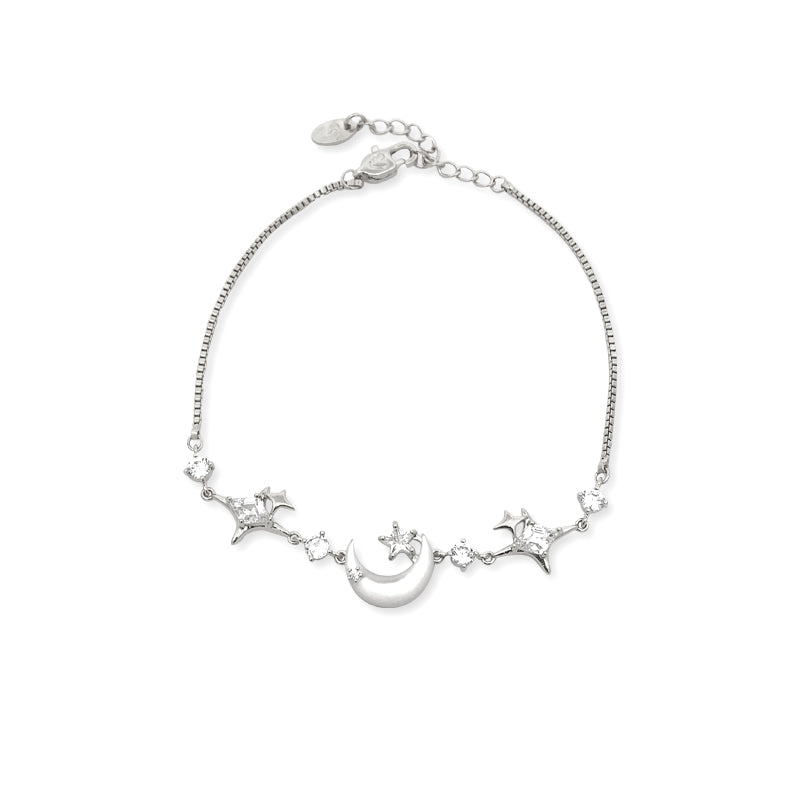 Moon & Star Cubic Zirconia Bracelet - CHOMEL