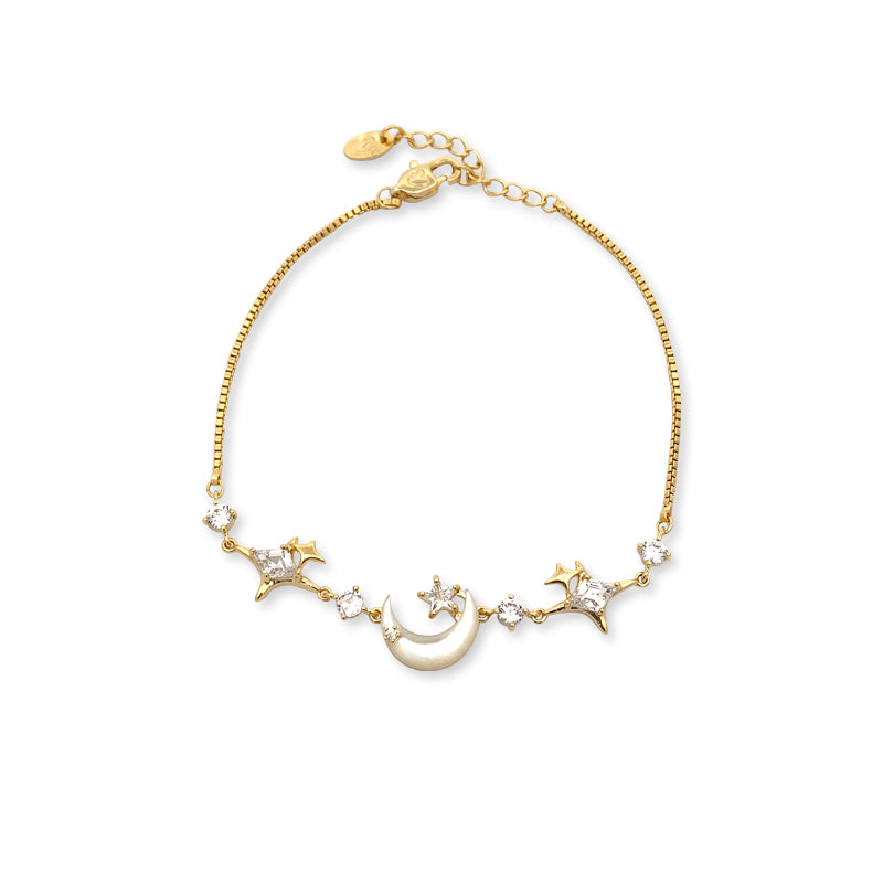Moon & Star Cubic Zirconia Bracelet - CHOMEL