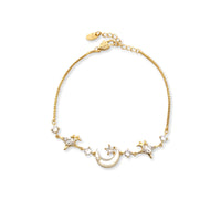 Moon & Star Cubic Zirconia Bracelet - CHOMEL