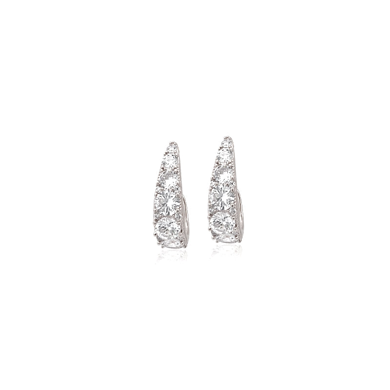 Cubic Zirconia Hoop Stud Earrings - CHOMEL
