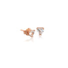 Heart 5mm Cubic Zirconia Solitaire Stud Earring - CHOMEL